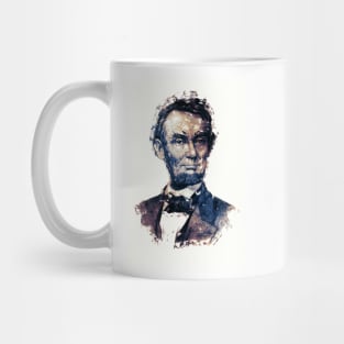 Abraham Lincoln the 16th American President Watercolor Portrait Mug